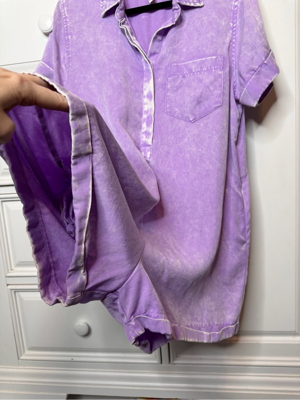 Zenana Lavender Mineral Wash Tencel Romper Size S - Picture 3 of 6